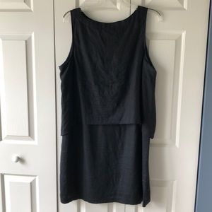 One piece black linen dress